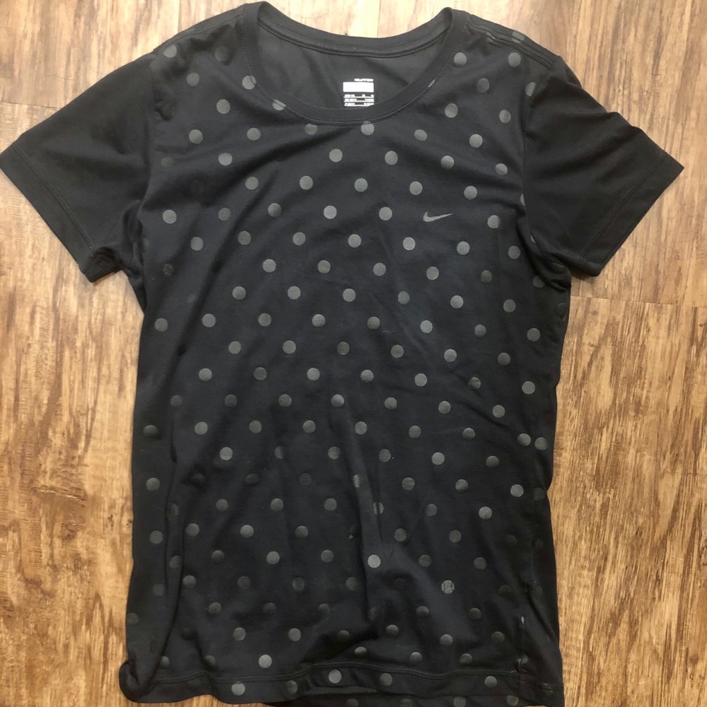 Nike FIT DRY Shirt Black with Polka Dots
